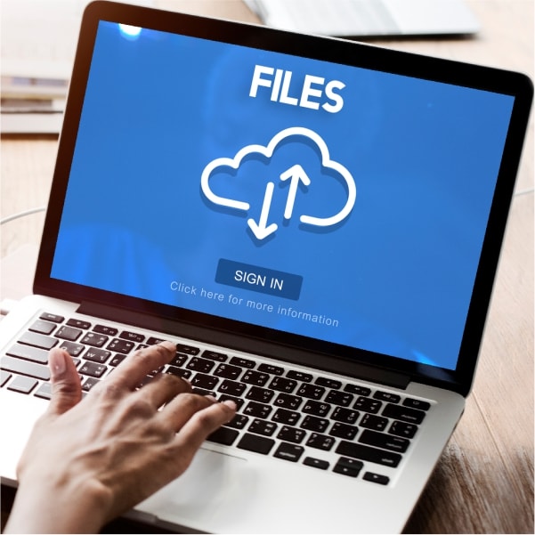 computer with file download showing