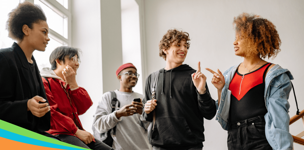 teens and young adults conversing - services