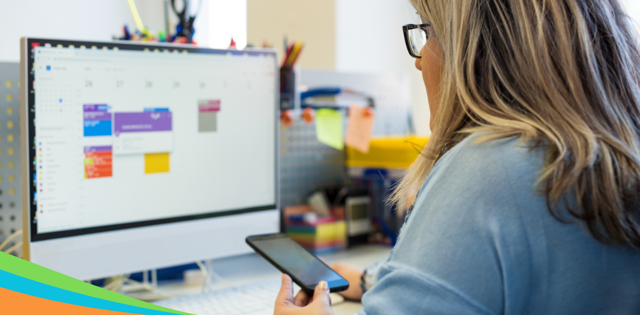 woman looking at activities available on a calendar